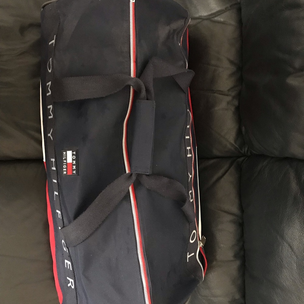 VTG Vintage 1990s Tommy Hilfiger Navy Duffle Bag - Picture 4 of 8